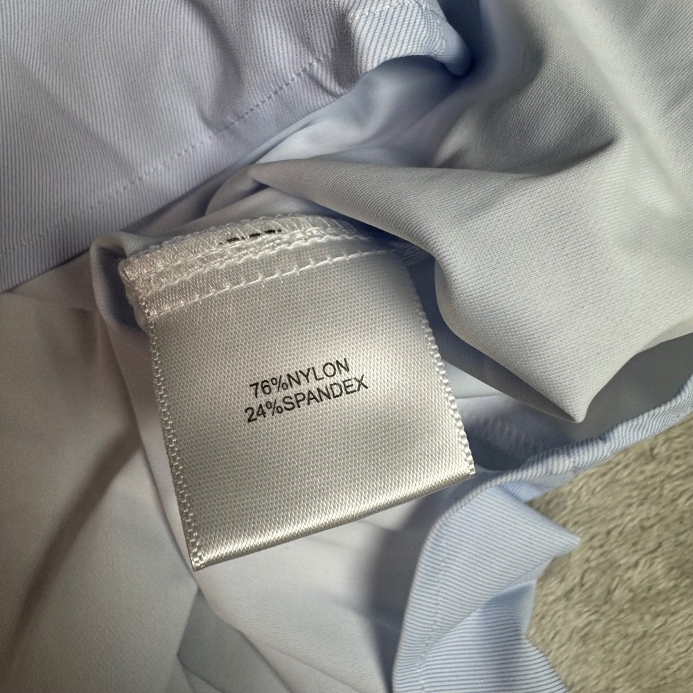 NWT Collars & Co Mens Apex Performance Dress Shirt L Pale Blue Nylon Spandex - Picture 7 of 12
